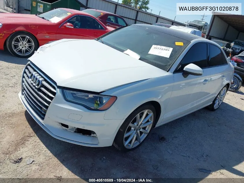 2016 Audi A3 2.0T Premium VIN: WAUB8GFF3G1020878 Lot: 40510589