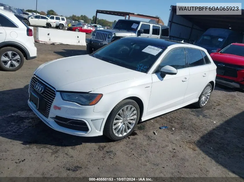 2016 Audi A3 E-Tron 1.4T Premium VIN: WAUTPBFF6GA065923 Lot: 40550153