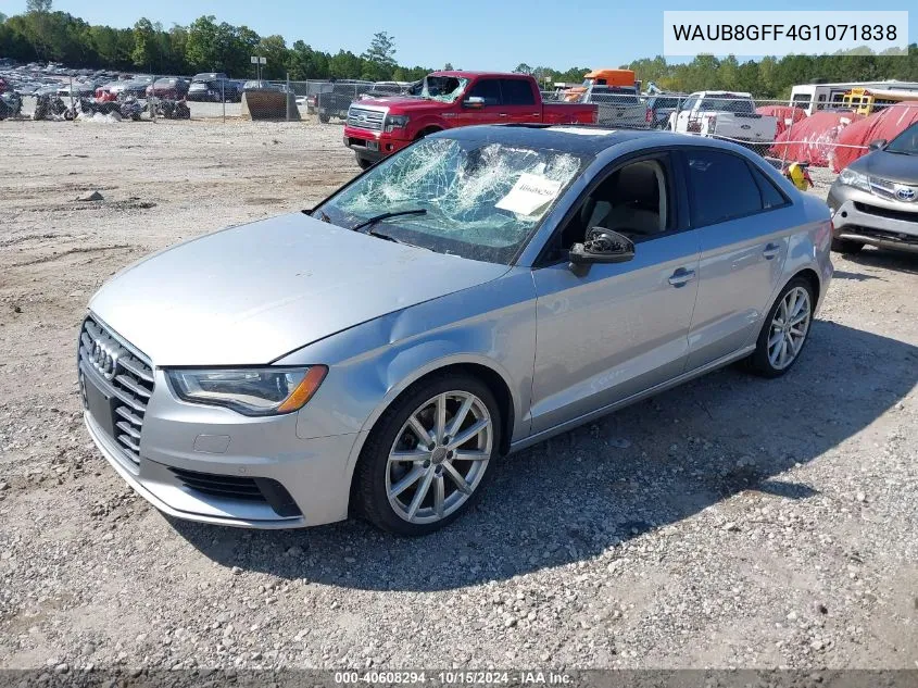 2016 Audi A3 2.0T Premium VIN: WAUB8GFF4G1071838 Lot: 40608294