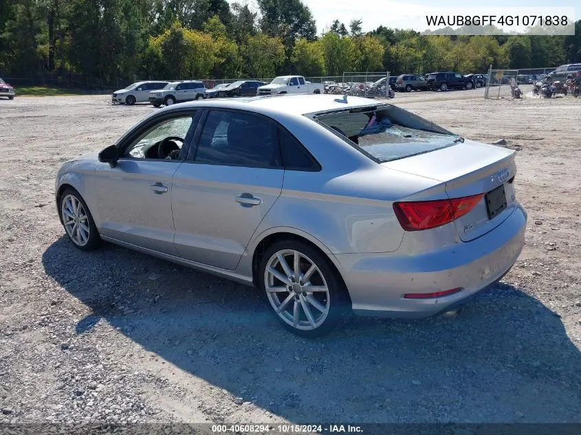 2016 Audi A3 2.0T Premium VIN: WAUB8GFF4G1071838 Lot: 40608294