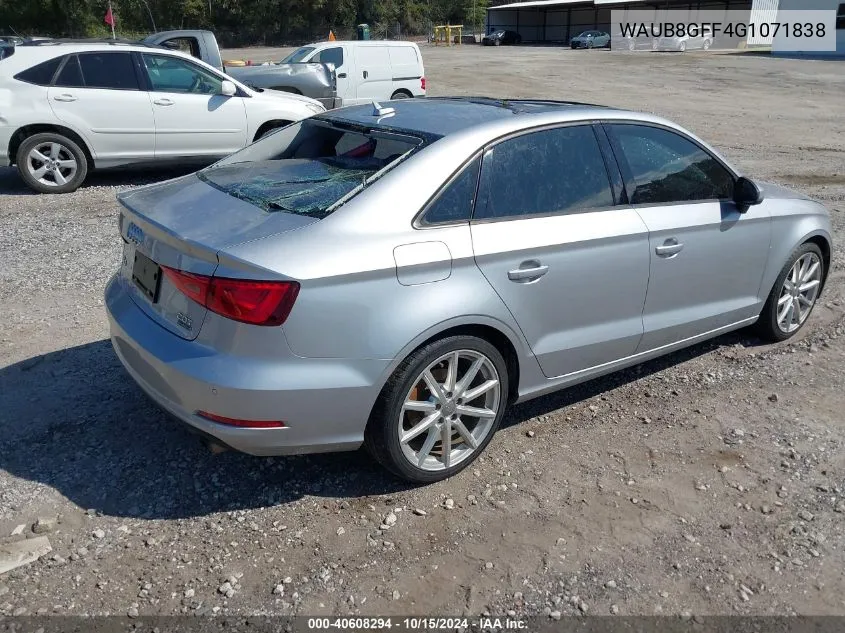 2016 Audi A3 2.0T Premium VIN: WAUB8GFF4G1071838 Lot: 40608294