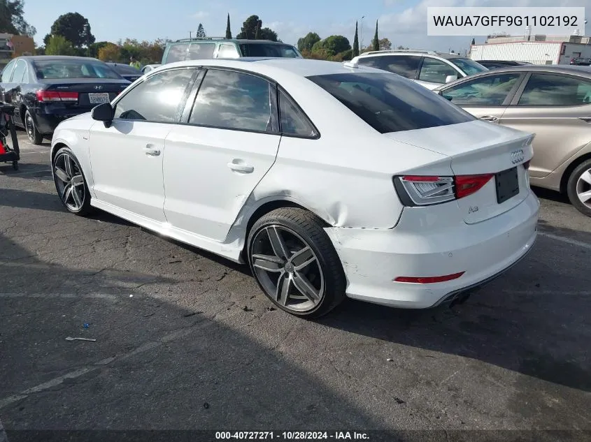 2016 Audi A3 1.8T Premium VIN: WAUA7GFF9G1102192 Lot: 40727271