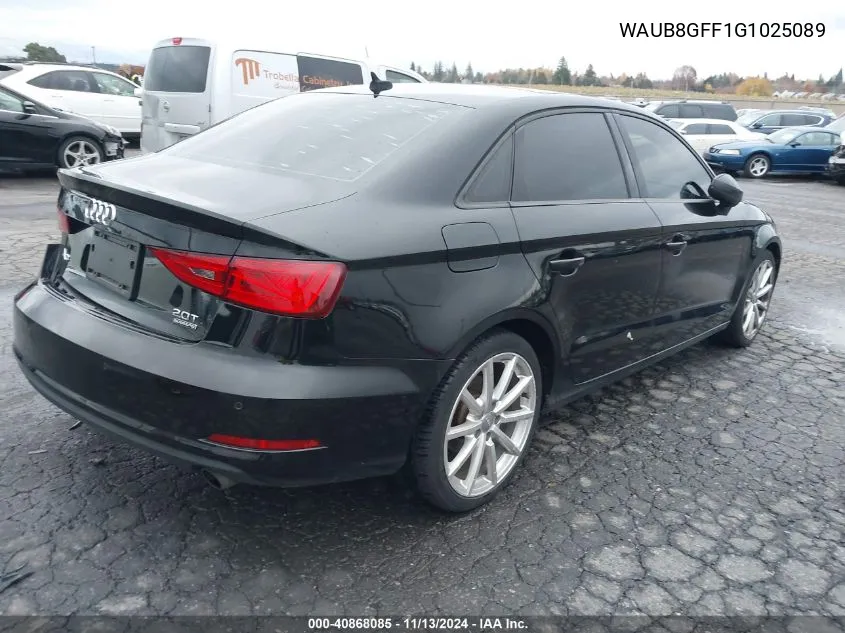 2016 Audi A3 2.0T Premium VIN: WAUB8GFF1G1025089 Lot: 40868085