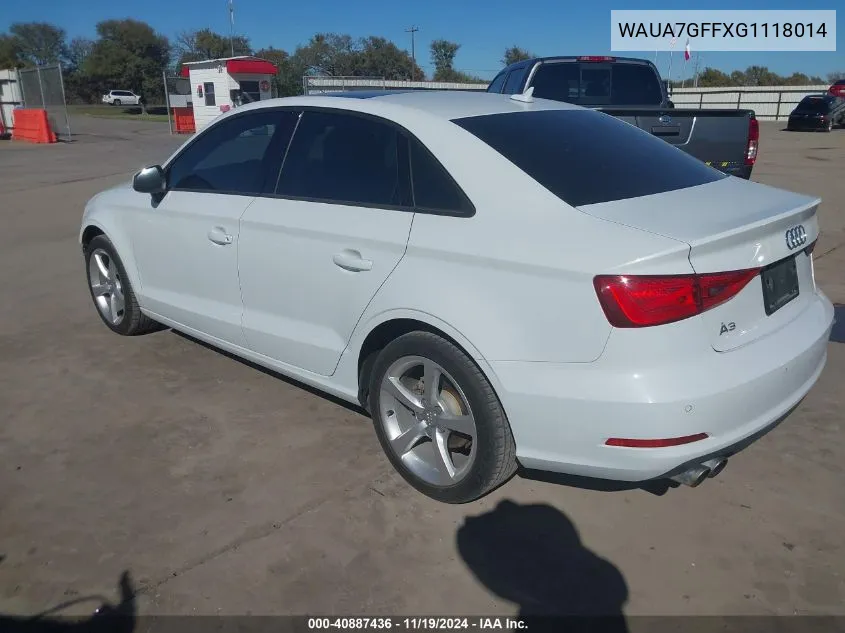 2016 Audi A3 1.8T Premium VIN: WAUA7GFFXG1118014 Lot: 40887436