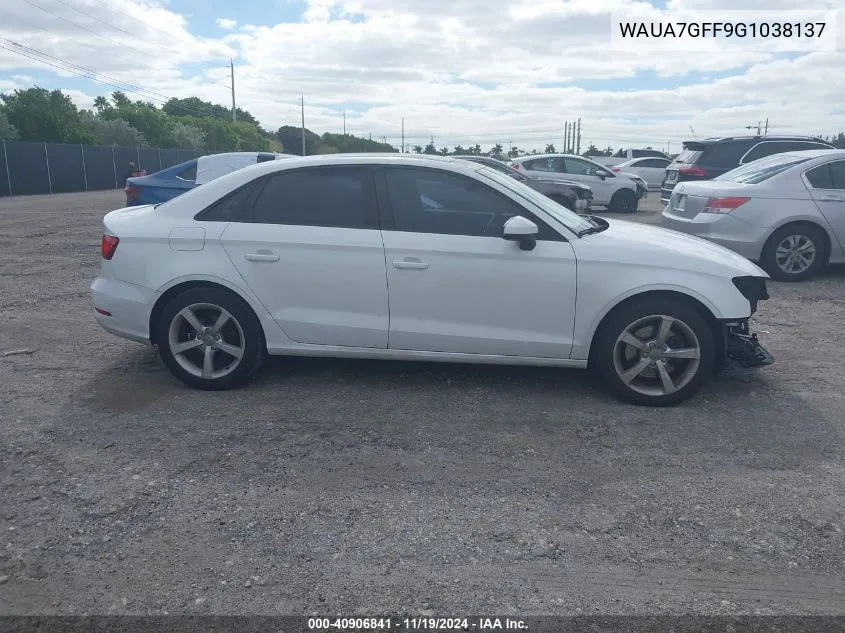 2016 Audi A3 1.8T Premium VIN: WAUA7GFF9G1038137 Lot: 40906841