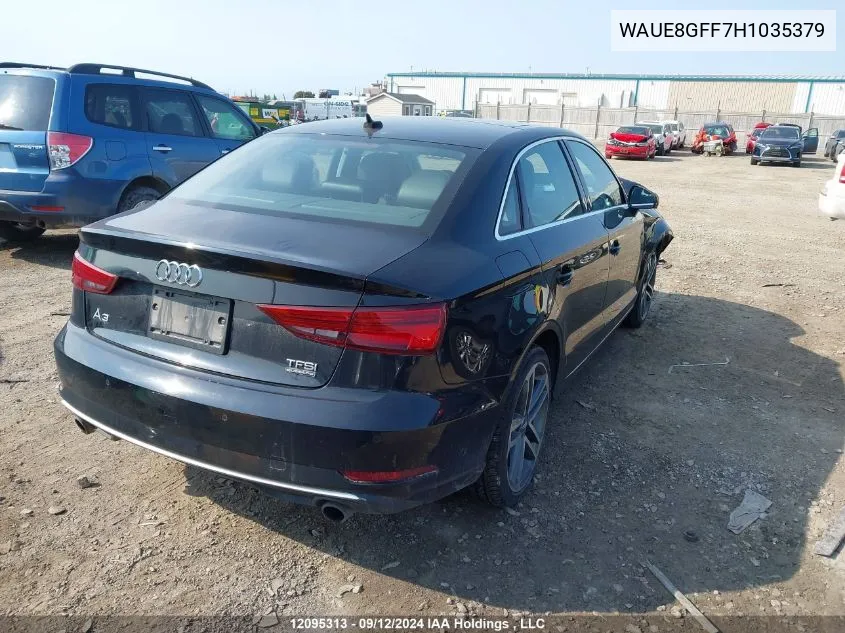 2017 Audi A3 VIN: WAUE8GFF7H1035379 Lot: 12095313