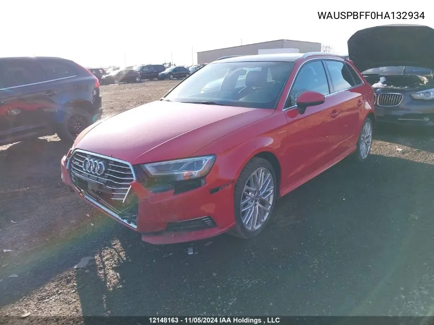 2017 Audi A3 E-Tron VIN: WAUSPBFF0HA132934 Lot: 12148163