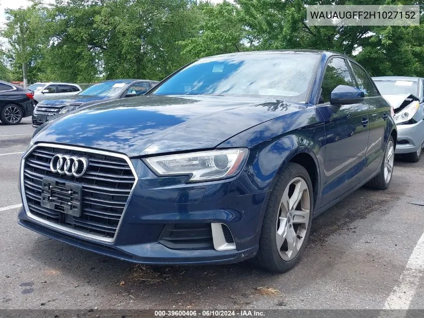 2017 Audi A3 2.0T Premium VIN: WAUAUGFF2H1027152 Lot: 39600406