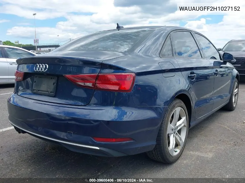 WAUAUGFF2H1027152 2017 Audi A3 2.0T Premium