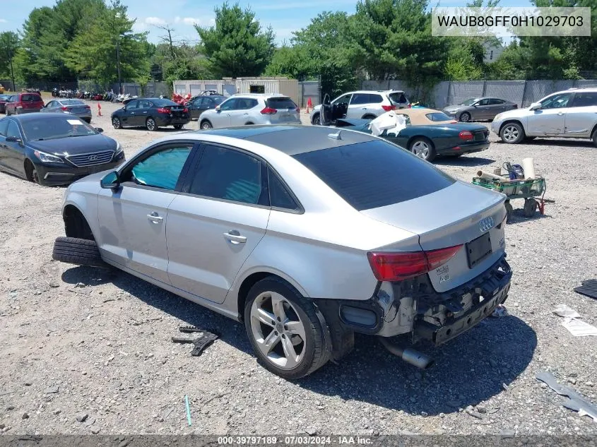 2017 Audi A3 2.0T Premium VIN: WAUB8GFF0H1029703 Lot: 39797189