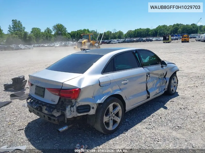 2017 Audi A3 2.0T Premium VIN: WAUB8GFF0H1029703 Lot: 39797189