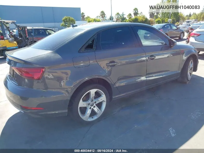 WAUAUGFF8H1040083 2017 Audi A3 2.0T Premium