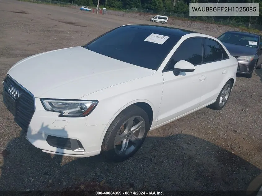 WAUB8GFF2H1025085 2017 Audi A3 2.0T Premium