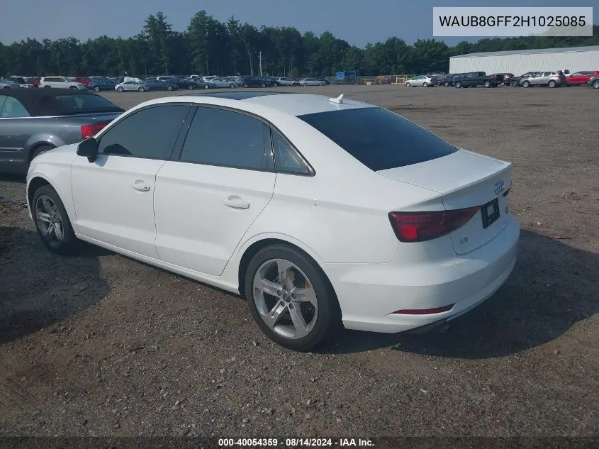 WAUB8GFF2H1025085 2017 Audi A3 2.0T Premium