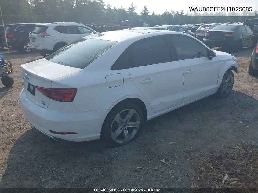 WAUB8GFF2H1025085 2017 Audi A3 2.0T Premium