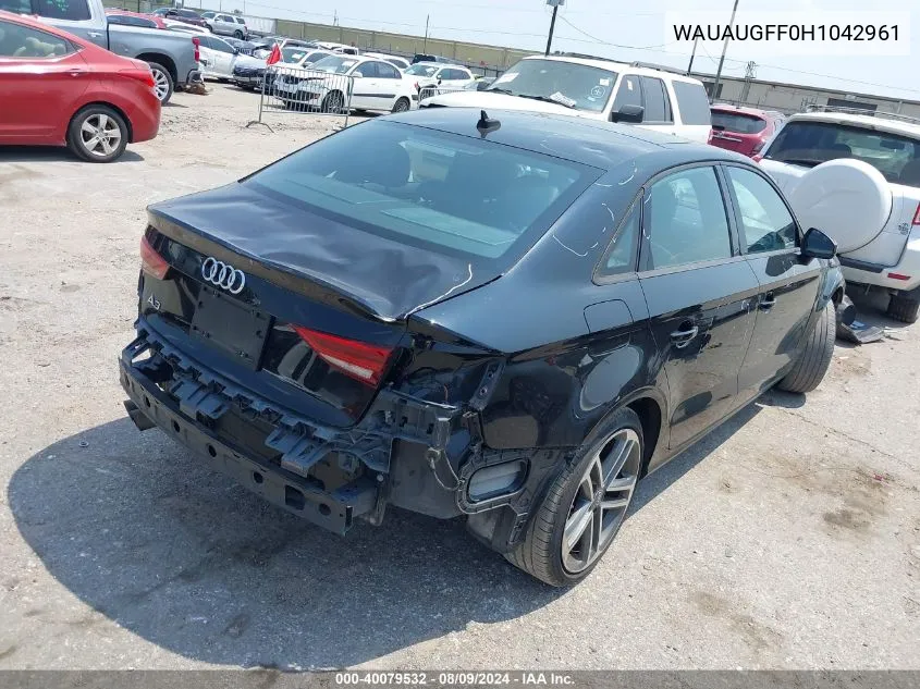 WAUAUGFF0H1042961 2017 Audi A3 2.0T Premium