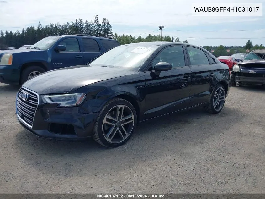 2017 Audi A3 2.0T Premium VIN: WAUB8GFF4H1031017 Lot: 40137122