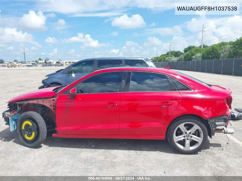 2017 Audi A3 2.0T Premium VIN: WAUAUGFF8H1037538 Lot: 40184800