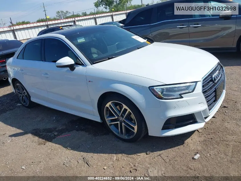 WAUGUGFF3H1032998 2017 Audi A3 2.0T Premium