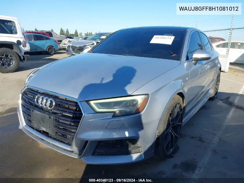 2017 Audi A3 2.0T Premium VIN: WAUJ8GFF8H1081012 Lot: 40340123