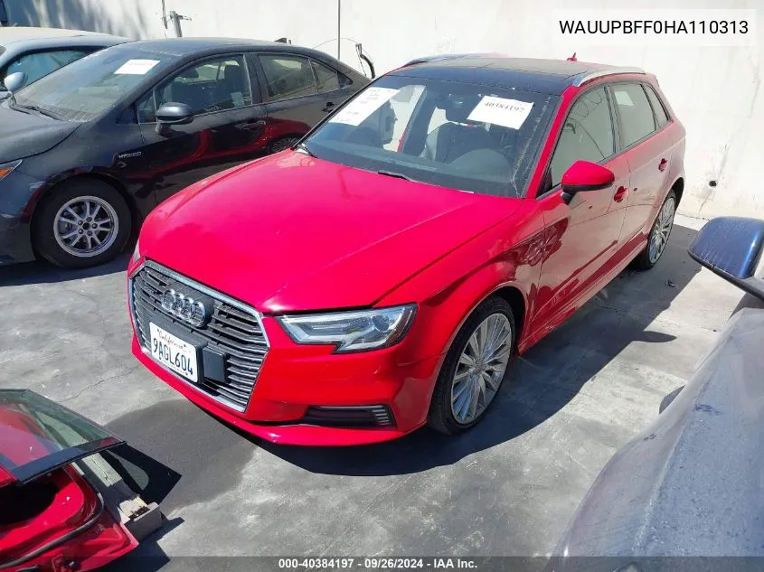 2017 Audi A3 E-Tron 1.4T Premium VIN: WAUUPBFF0HA110313 Lot: 40384197