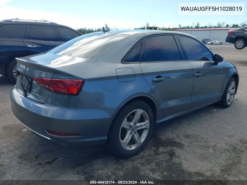 2017 Audi A3 Premium VIN: WAUAUGFF5H1028019 Lot: 40412174