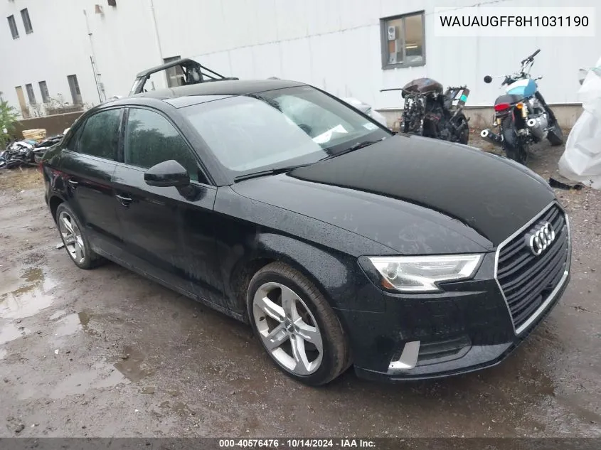 2017 Audi A3 Premium VIN: WAUAUGFF8H1031190 Lot: 40576476