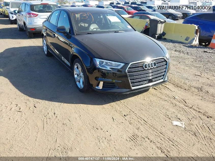 2017 Audi A3 2.0T Premium VIN: WAUAUGFF7H1040009 Lot: 40747137