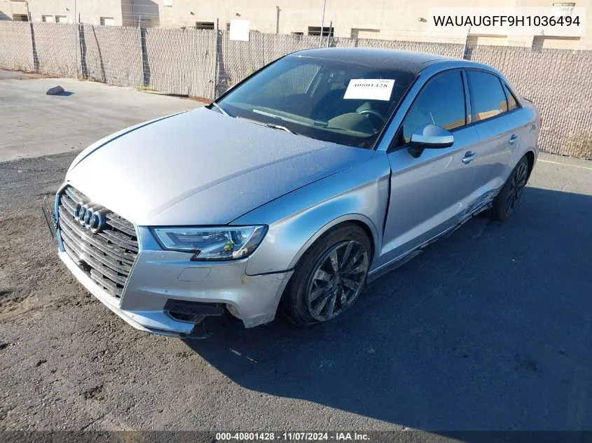 2017 Audi A3 2.0T Premium VIN: WAUAUGFF9H1036494 Lot: 40801428