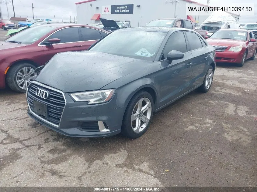 2017 Audi A3 2.0T Premium VIN: WAUAUGFF4H1039450 Lot: 40817715