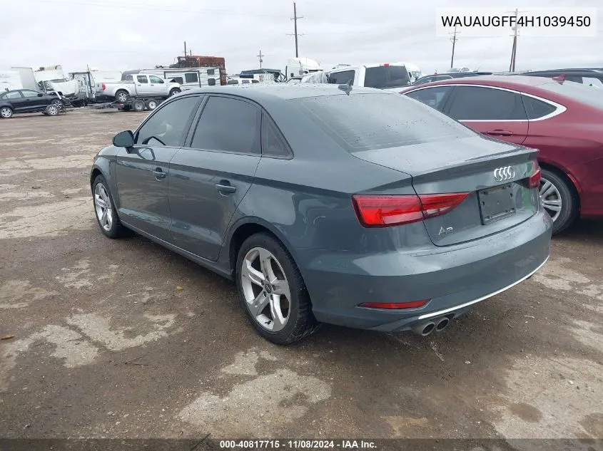 2017 Audi A3 2.0T Premium VIN: WAUAUGFF4H1039450 Lot: 40817715