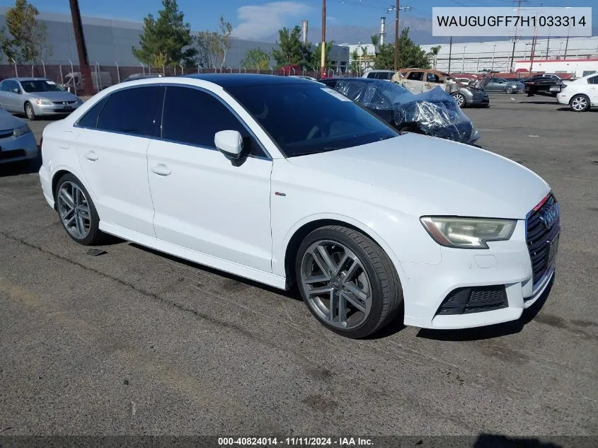 WAUGUGFF7H1033314 2017 Audi A3 2.0T Premium