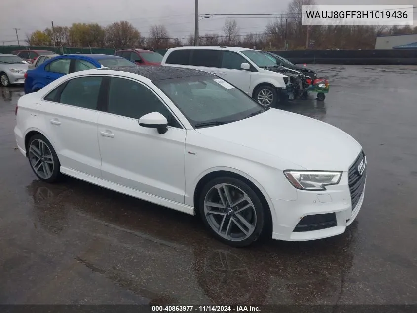 2017 Audi A3 2.0T Premium VIN: WAUJ8GFF3H1019436 Lot: 40863977