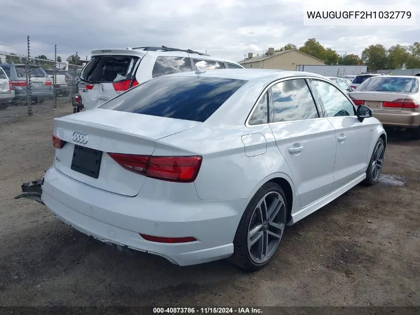 2017 Audi A3 2.0T Premium VIN: WAUGUGFF2H1032779 Lot: 40873786