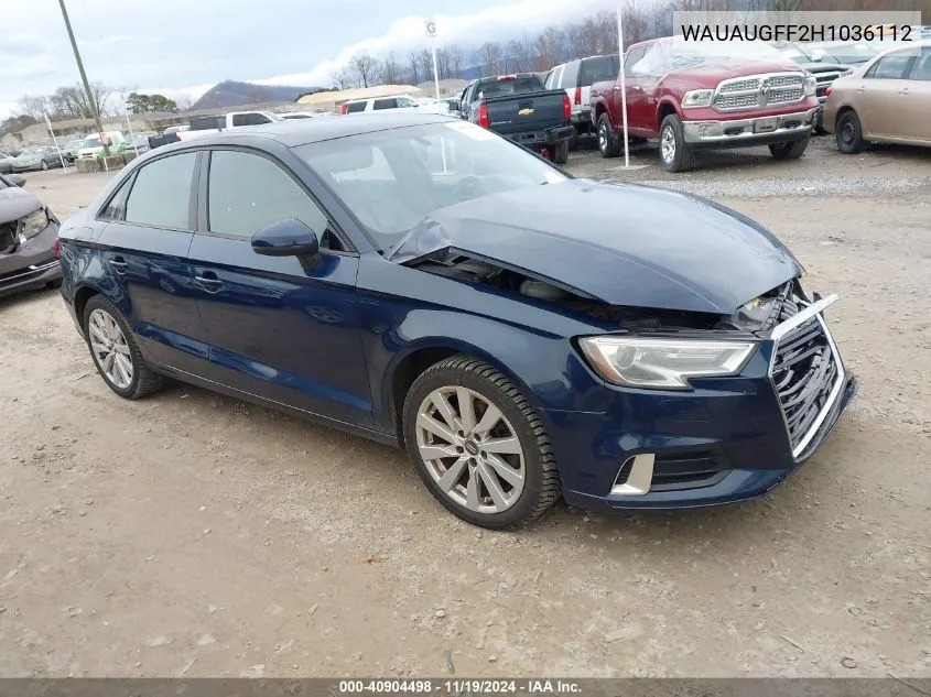 2017 Audi A3 2.0T Premium VIN: WAUAUGFF2H1036112 Lot: 40904498