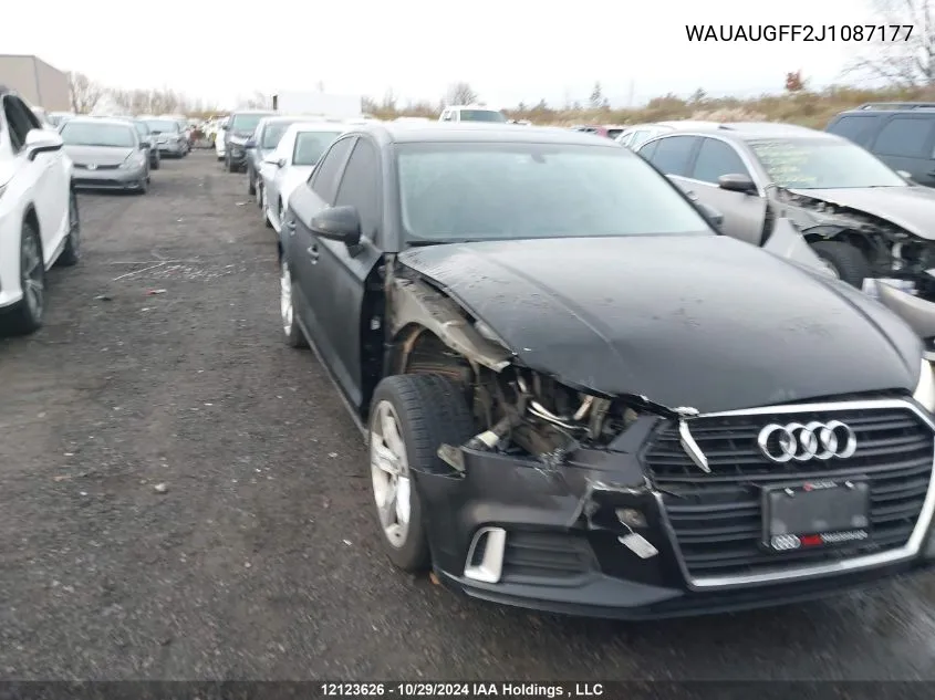 2018 Audi A3 VIN: WAUAUGFF2J1087177 Lot: 12123626