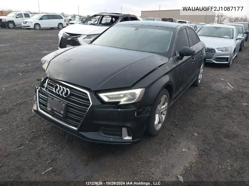 2018 Audi A3 VIN: WAUAUGFF2J1087177 Lot: 12123626