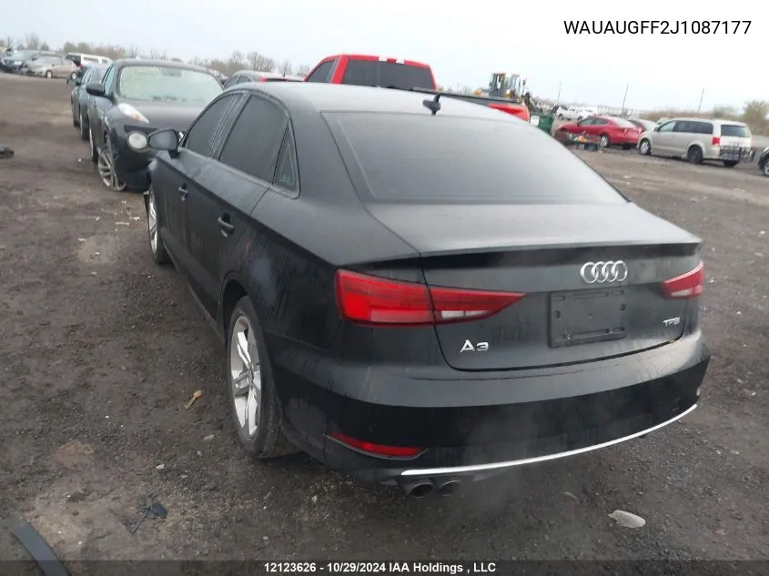 2018 Audi A3 VIN: WAUAUGFF2J1087177 Lot: 12123626