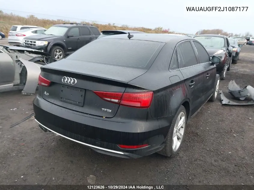 2018 Audi A3 VIN: WAUAUGFF2J1087177 Lot: 12123626