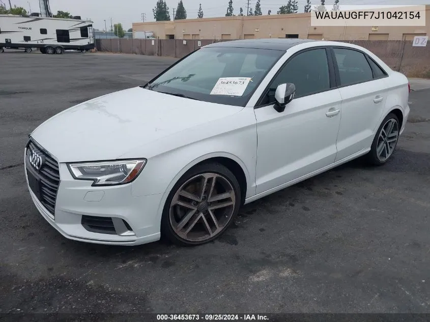 2018 Audi A3 2.0T Tech Premium/2.0T Premium VIN: WAUAUGFF7J1042154 Lot: 36453673