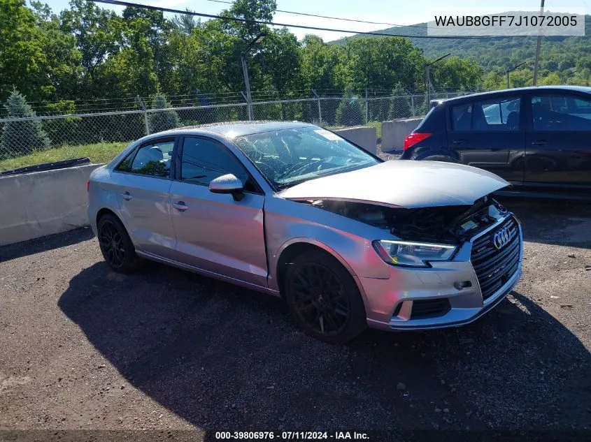 2018 Audi A3 2.0T Premium/2.0T Tech Premium VIN: WAUB8GFF7J1072005 Lot: 39806976