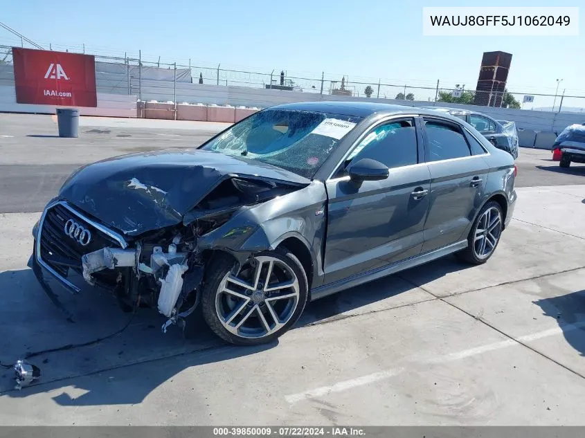 2018 Audi A3 2.0T Premium/2.0T Tech Premium VIN: WAUJ8GFF5J1062049 Lot: 39850009