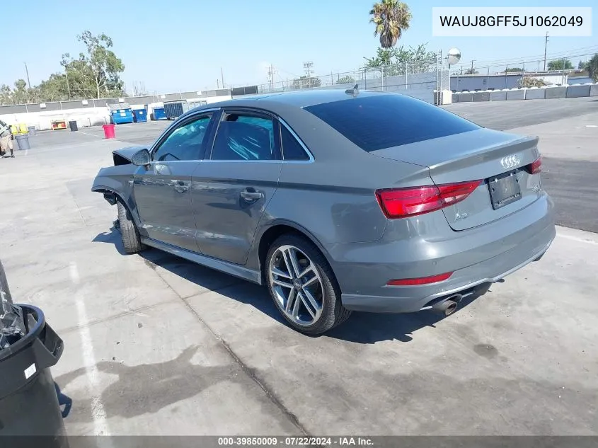 2018 Audi A3 2.0T Premium/2.0T Tech Premium VIN: WAUJ8GFF5J1062049 Lot: 39850009