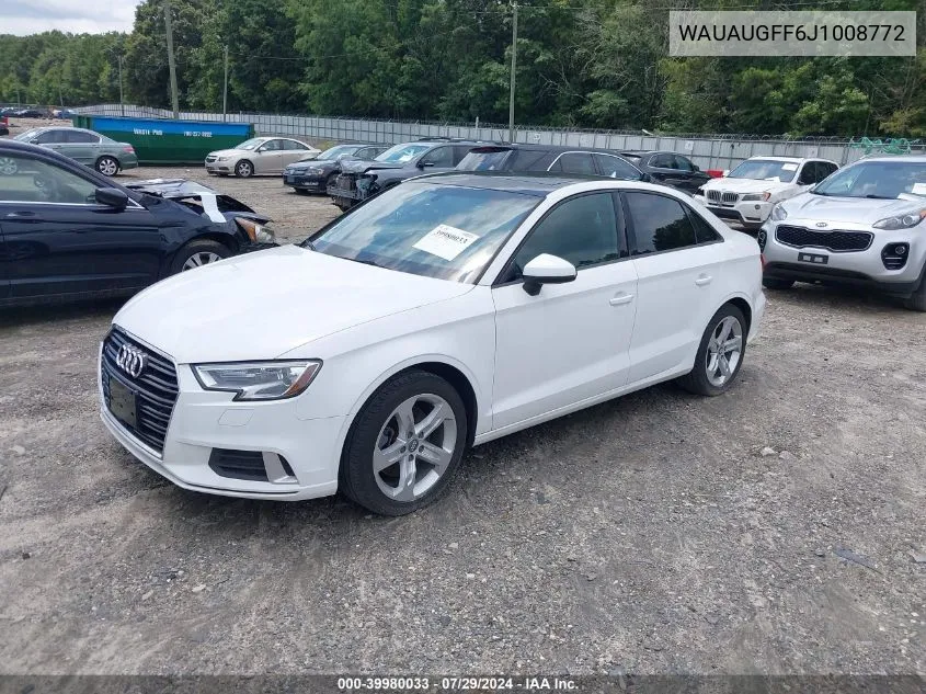 2018 Audi A3 2.0T Premium/2.0T Tech Premium VIN: WAUAUGFF6J1008772 Lot: 39980033