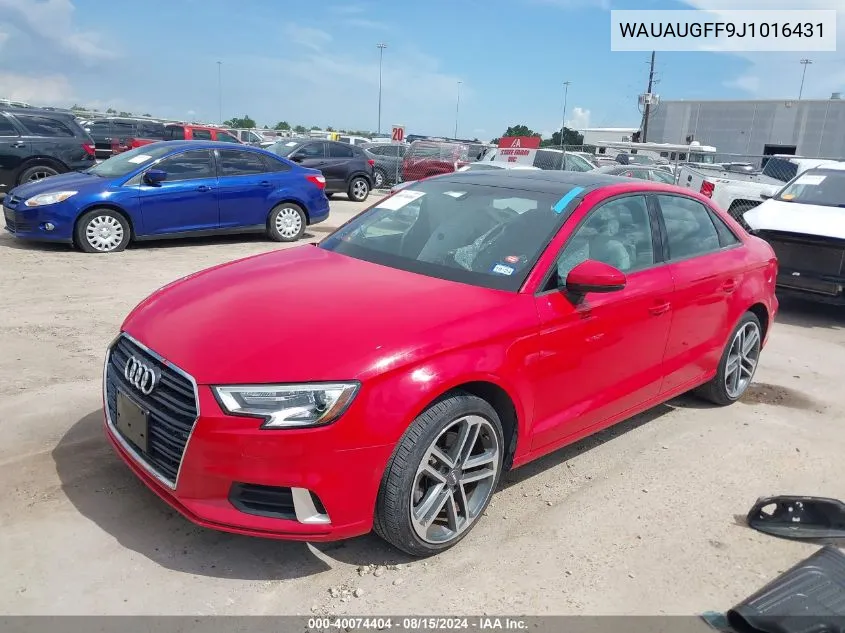 WAUAUGFF9J1016431 2018 Audi A3 2.0T Premium/2.0T Tech Premium