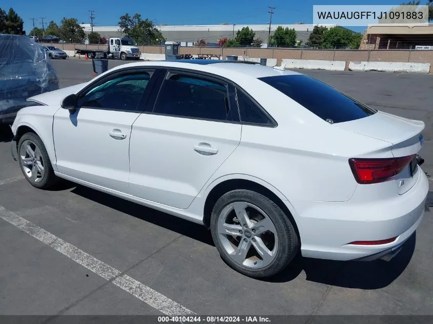 2018 Audi A3 VIN: WAUAUGFF1J1091883 Lot: 40104244