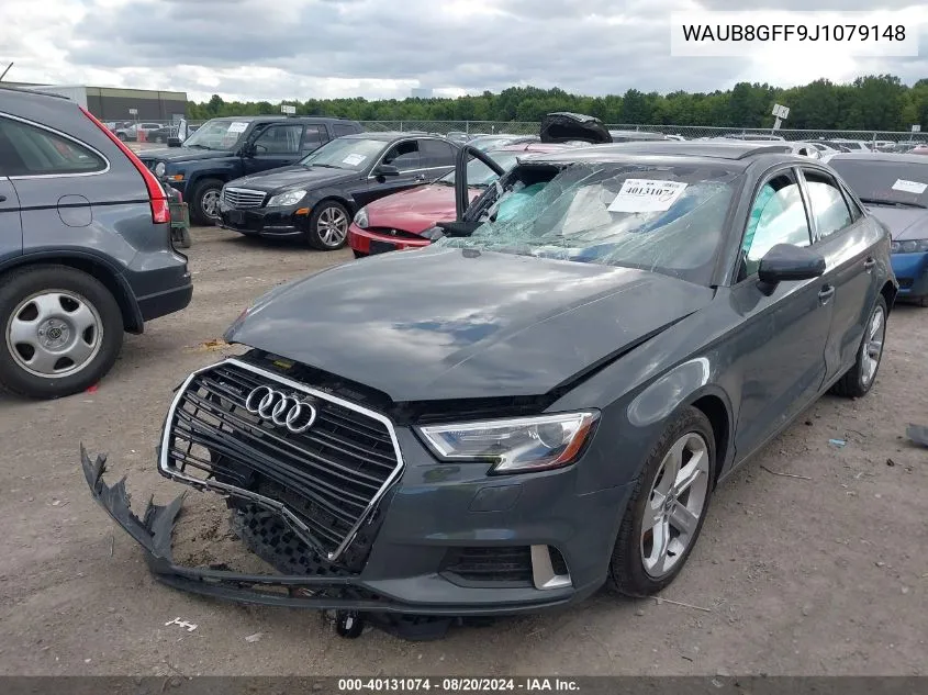 2018 Audi A3 2.0T Premium/2.0T Tech Premium VIN: WAUB8GFF9J1079148 Lot: 40131074