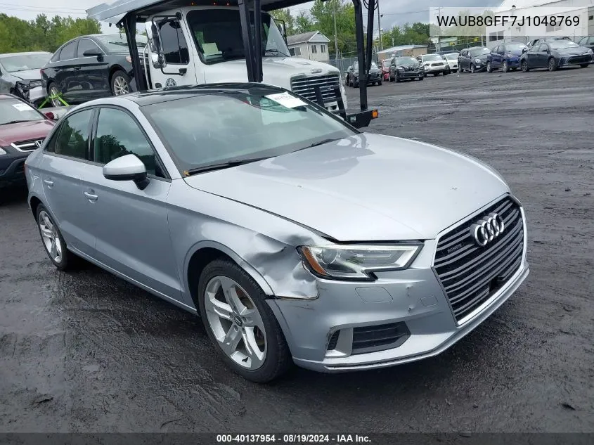 2018 Audi A3 2.0T Premium/2.0T Tech Premium VIN: WAUB8GFF7J1048769 Lot: 40137954