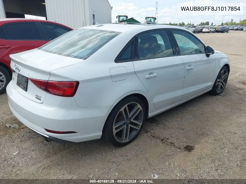 2018 Audi A3 2.0T Premium/2.0T Tech Premium VIN: WAUB8GFF8J1017854 Lot: 40168129