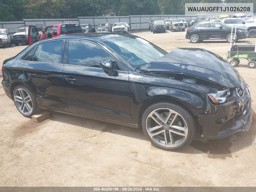 2018 Audi A3 VIN: WAUAUGFF1J1026208 Lot: 40200196